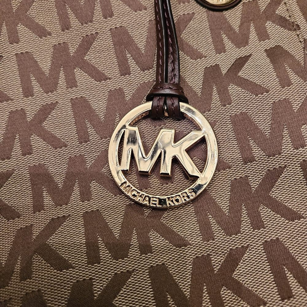 MICHAEL KORS Designer Jet Set Signature Logo Tote Pure Bag - Picture 6 of 14